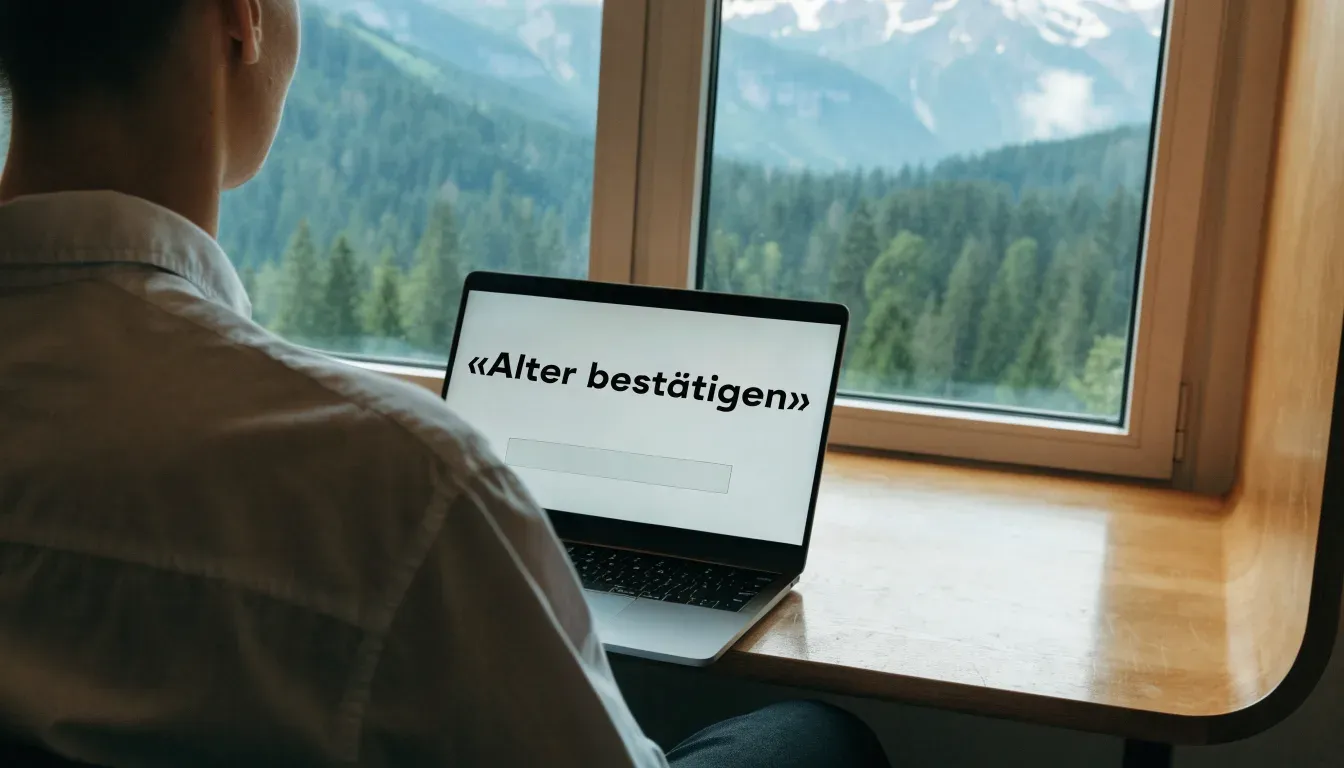 Eine Gondel einer Seilbahn schwebt über einem Tal mit Nadelwald, dahinter ziehen Wolken auf.