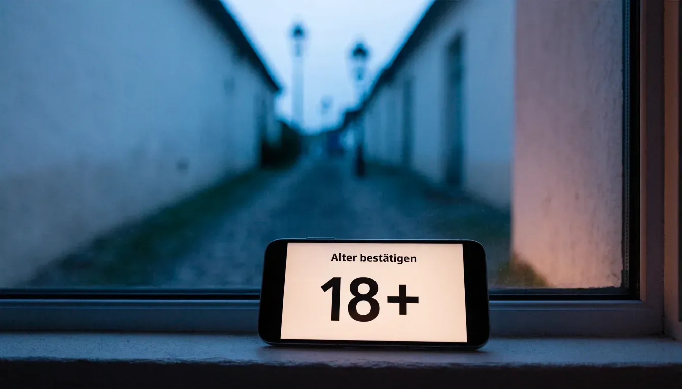Ein schmaler Kiesweg führt zwischen zwei hellen Mauern durch eine Schweizer Altstadt, die Laternen sind noch nicht angezündet.
