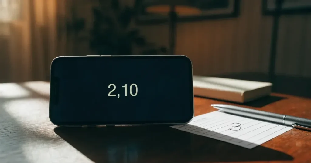 Eine leere Geldbörse aus Leder liegt geöffnet auf einem Tisch, daneben ein Kugelschreiber und ein Smartphone mit dunklem Display.